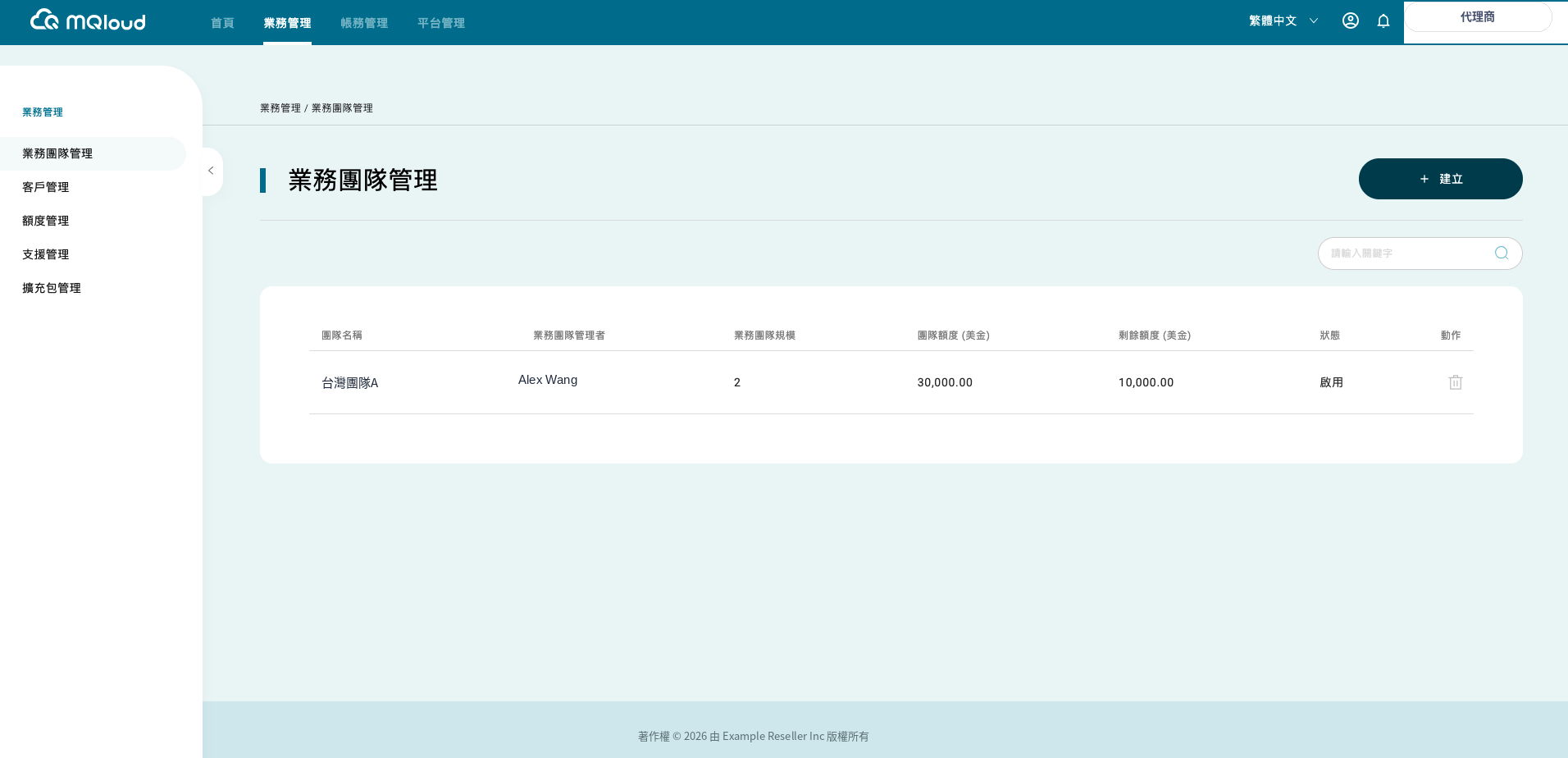 銷售團隊設計實際操作畫面